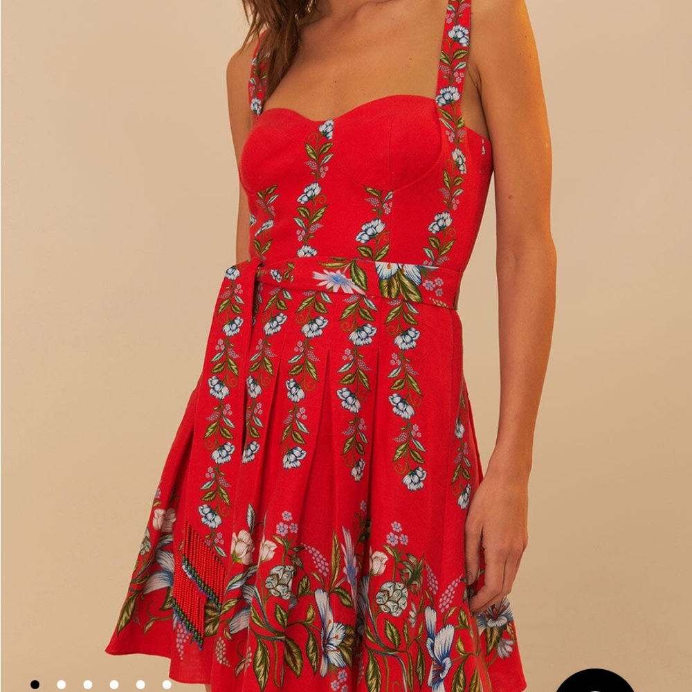 Farm Rio Red Sweet Bloom Mini Dress
